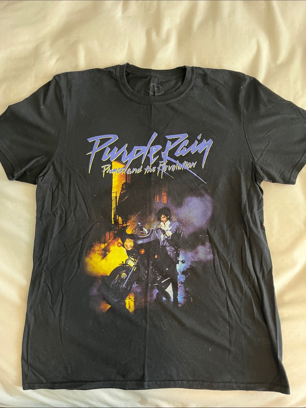 PRINCE🎸 - The Prince Estate Official Approved Purple Rain Black T-Shirt